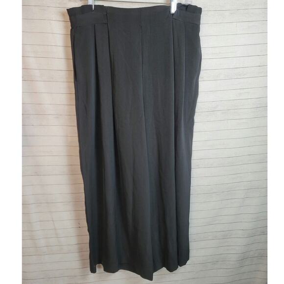 LYSSE WIDE LEG BLACK DRESS PANTS IN BLACK, sz LARGE - Picture 1 of 12